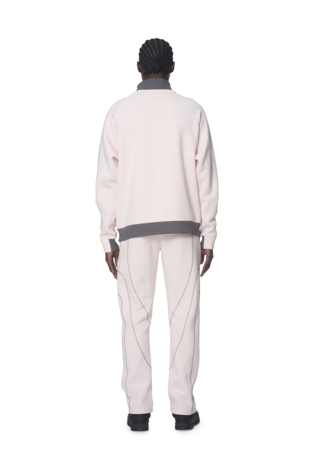 COTTON FLEECEBACK ZIP-UP CREW NECK