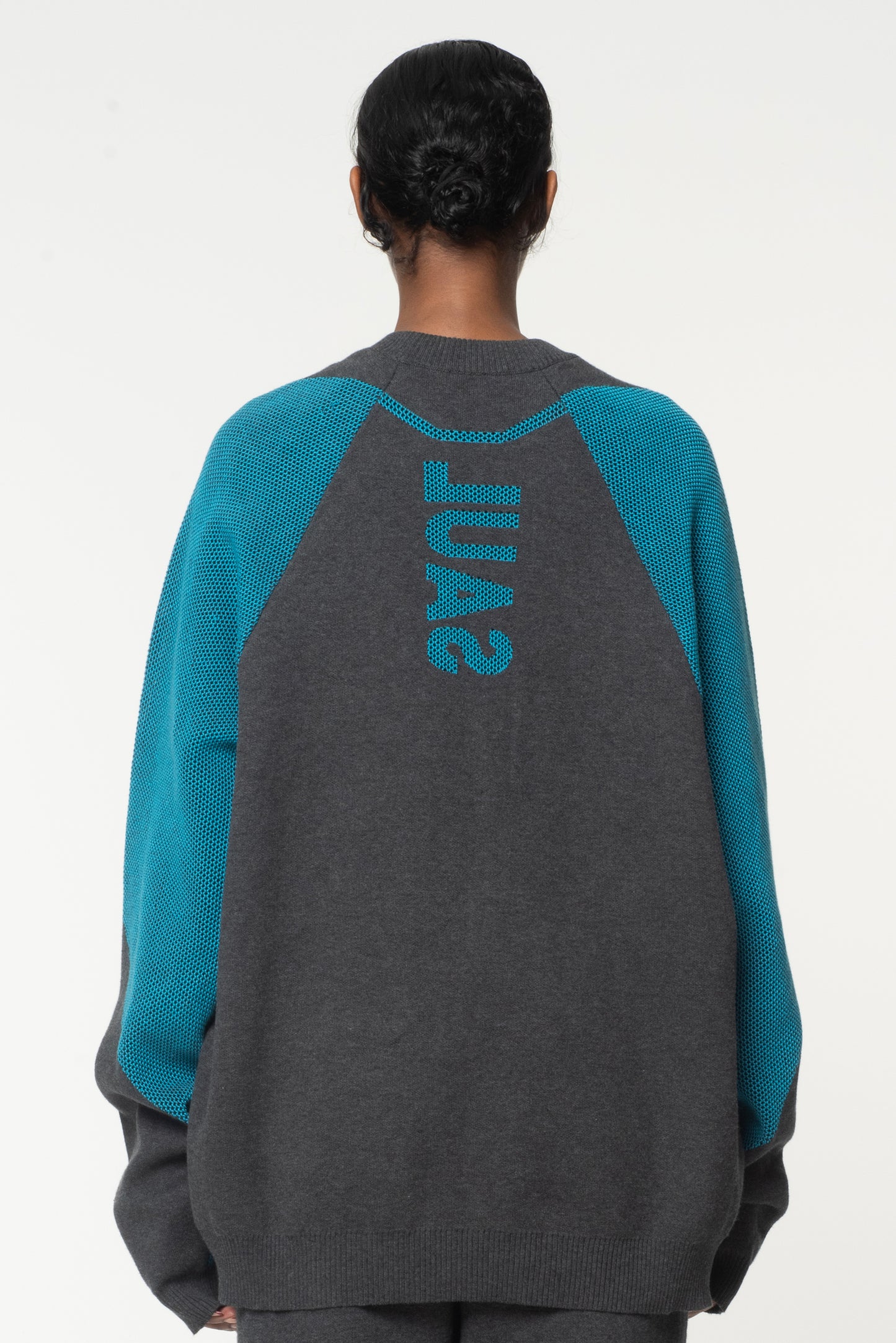 SS24 CYPHER MESH PANEL KNIT - ANTHRACITE