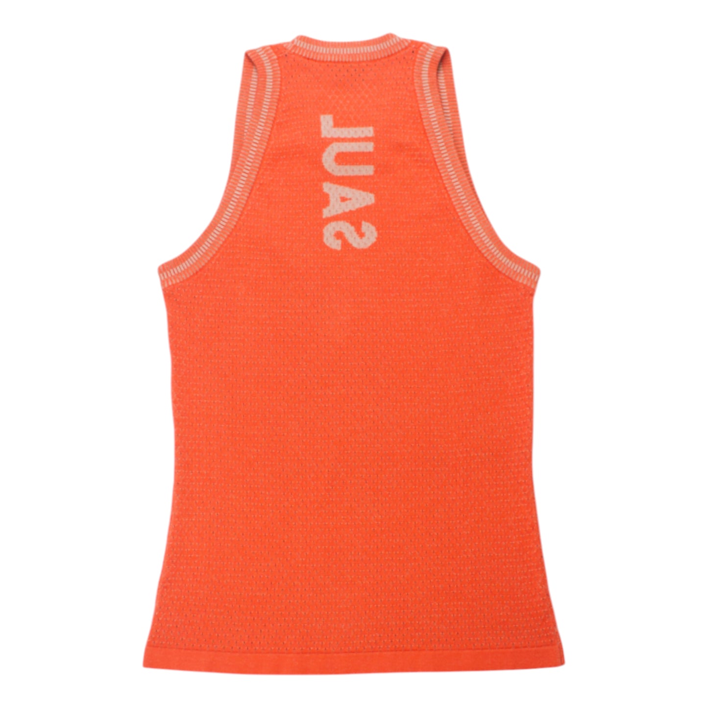 KNITTED MESH VEST - ORANGE
