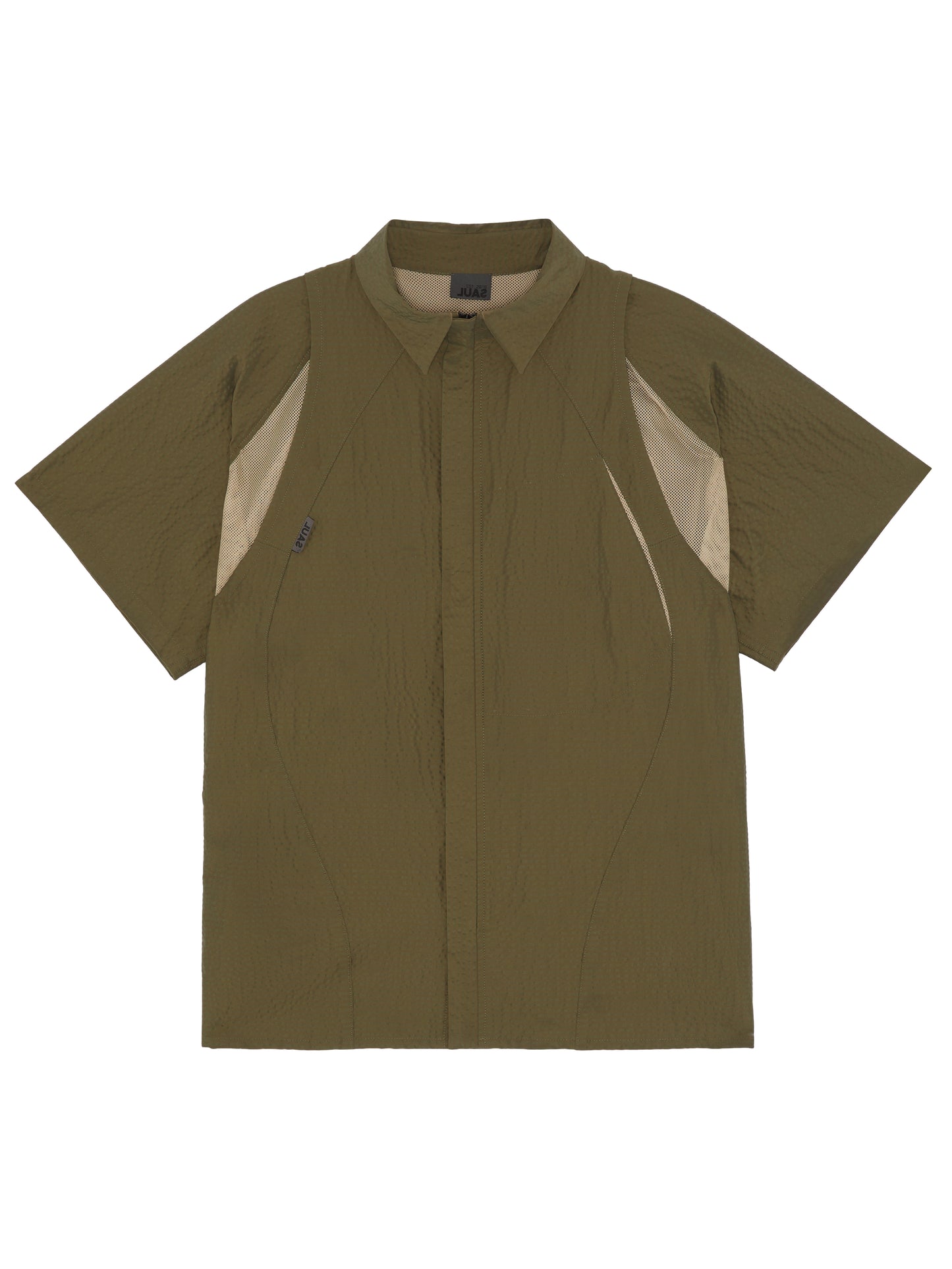 SEERSUCKER  SHIRT - KHAKI