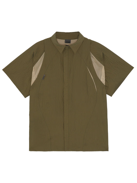 SEERSUCKER  SHIRT - KHAKI