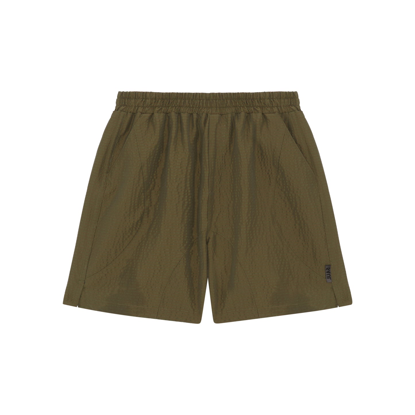 SEERSUCKER BEACH SHORTS - KHAKI