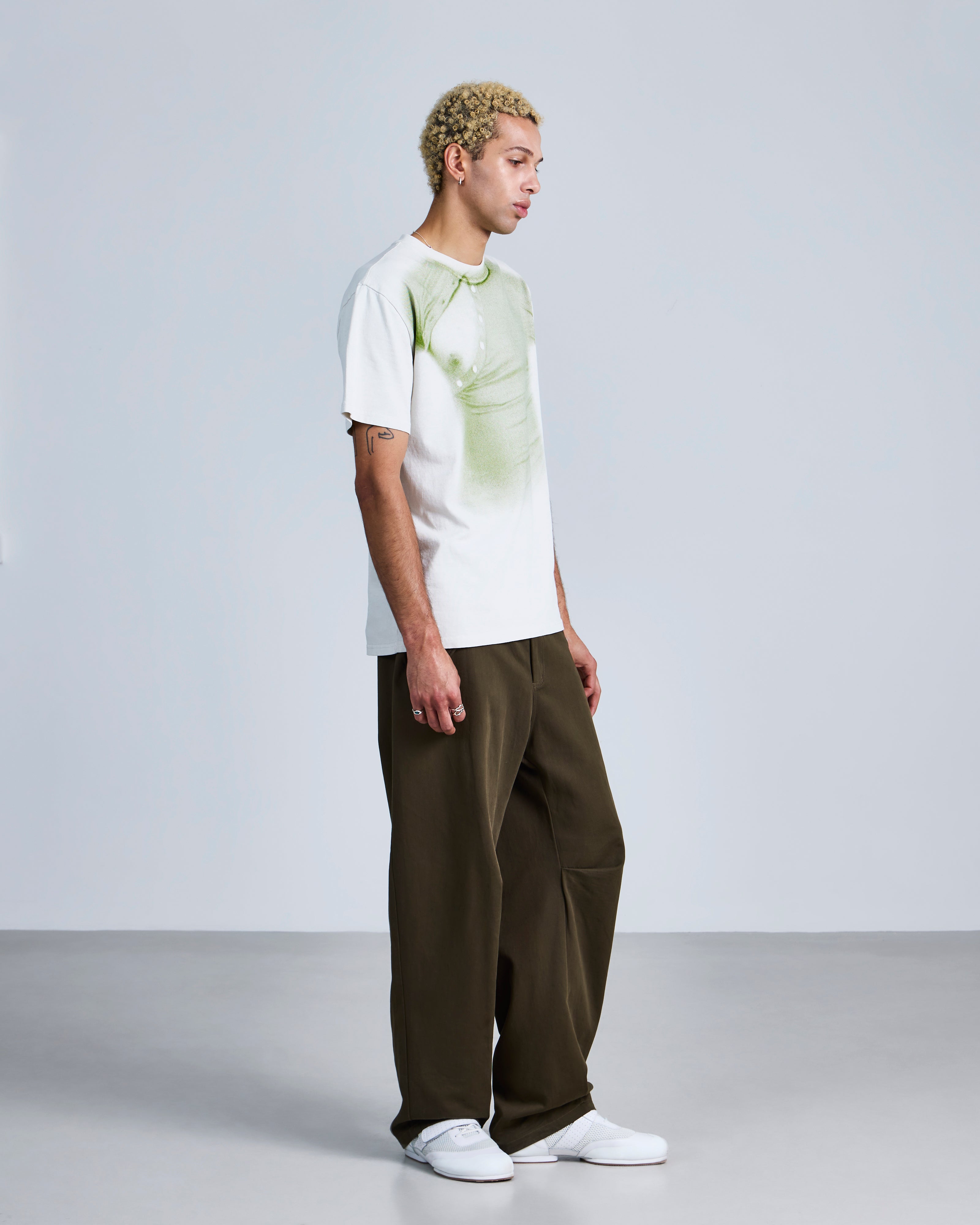 Asymmetric Henley' Print T-Shirt-3