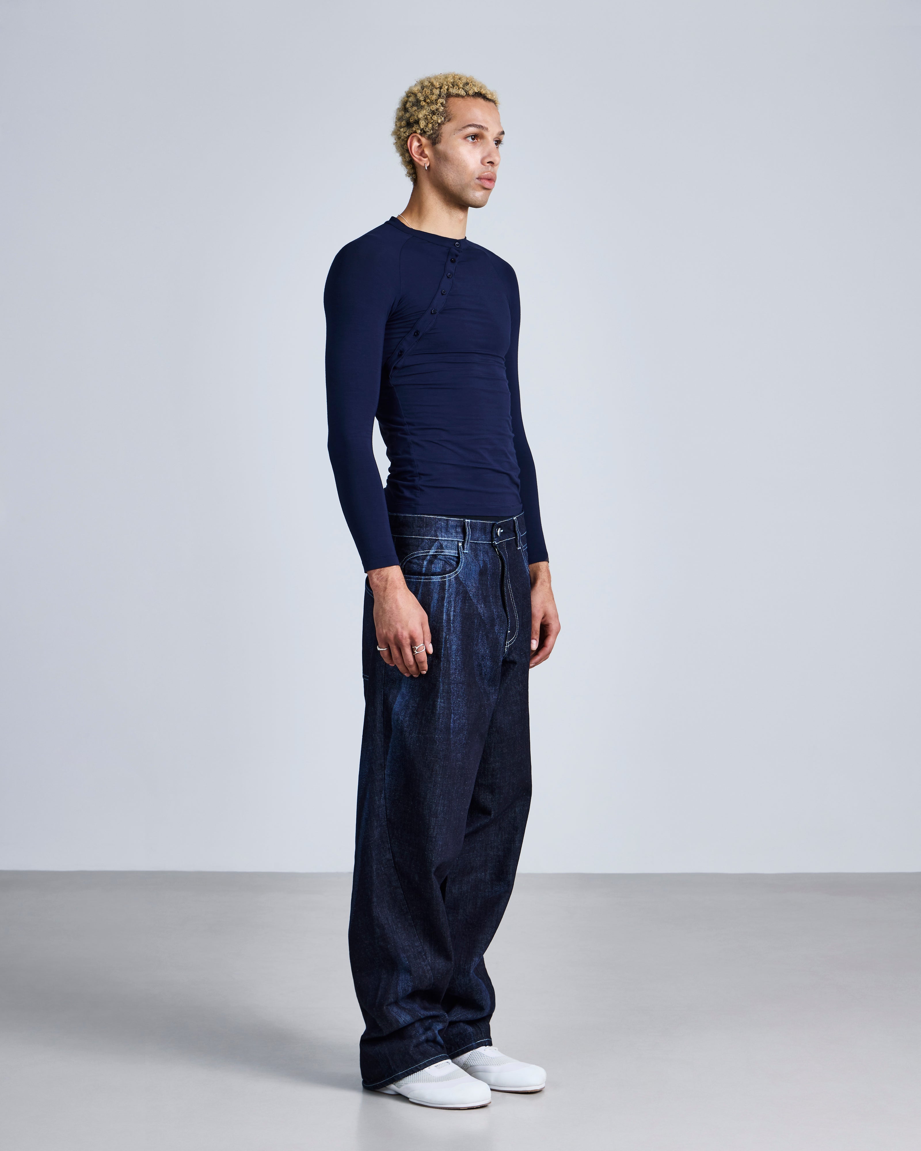 Asymmetric Henley Long Sleeve-4