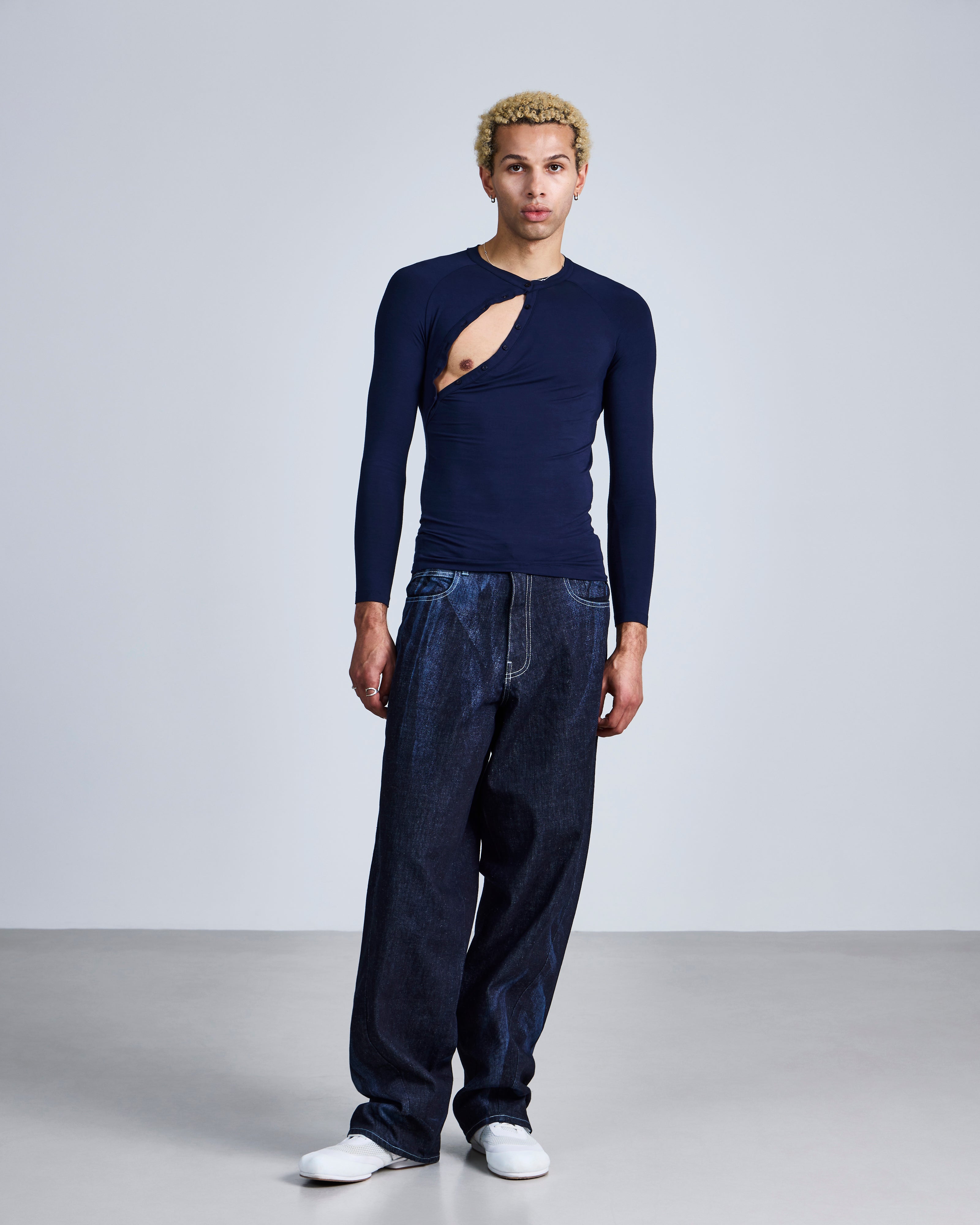 Asymmetric Henley Long Sleeve-3