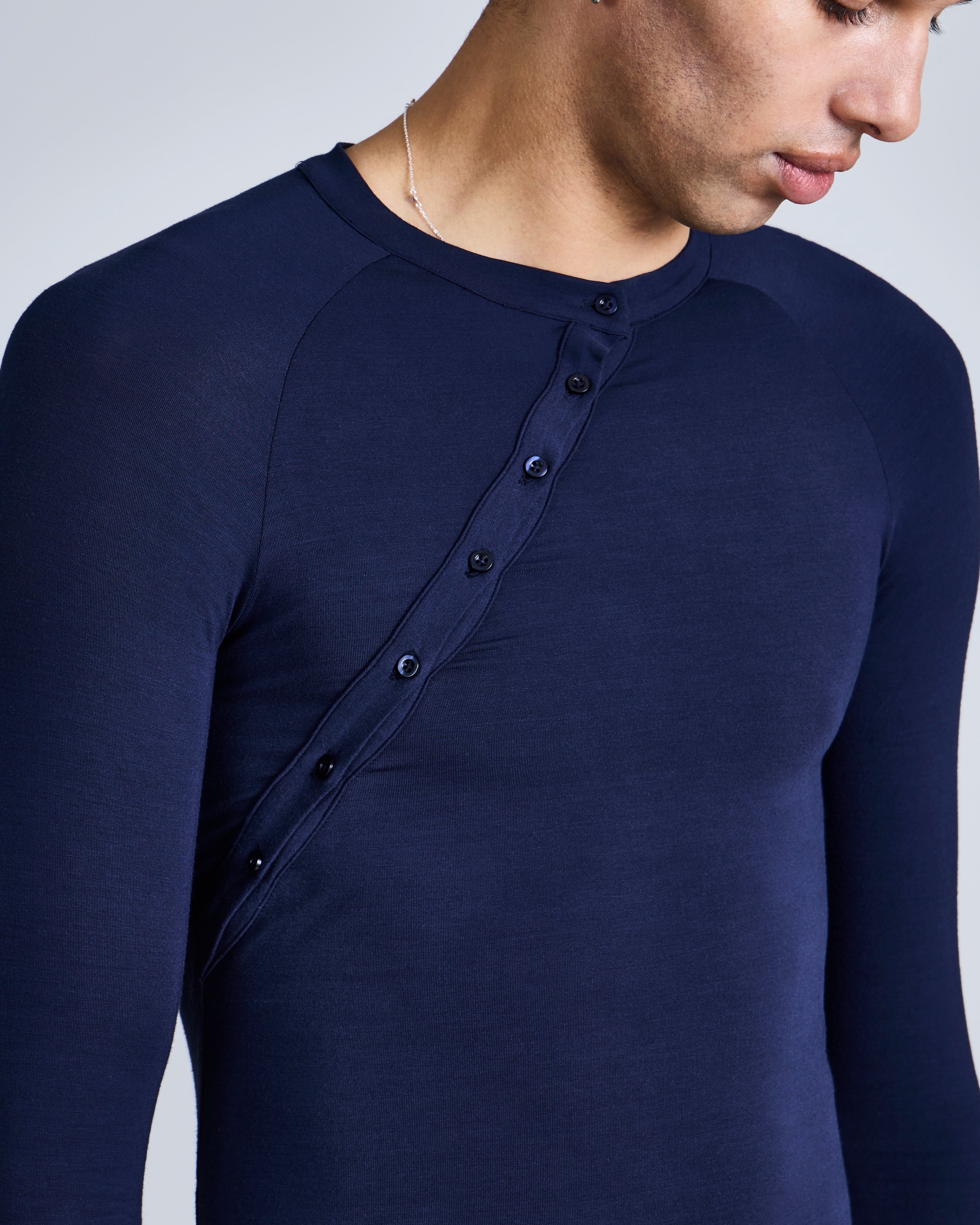 Asymmetric Henley Long Sleeve-5