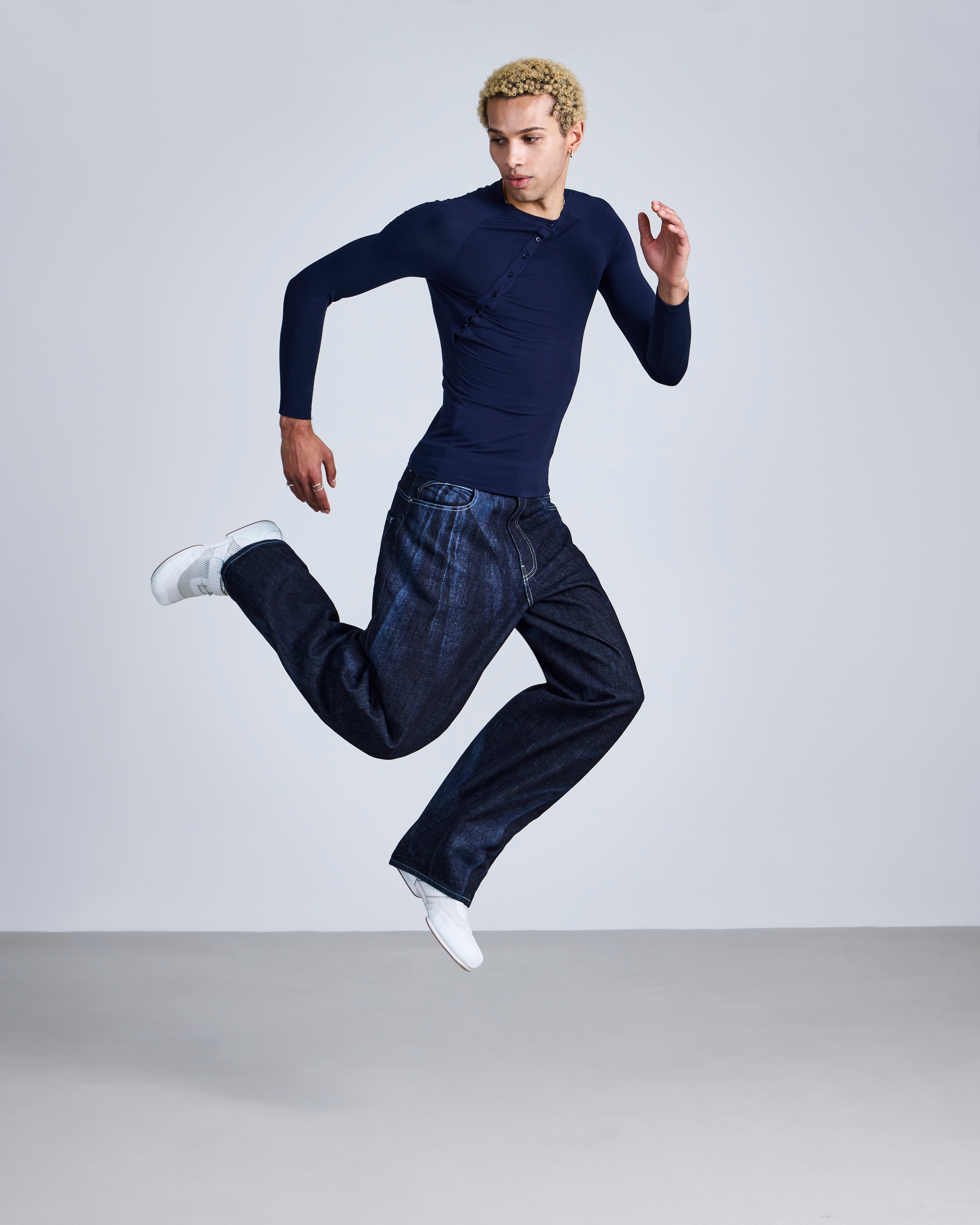 Asymmetric Henley Long Sleeve