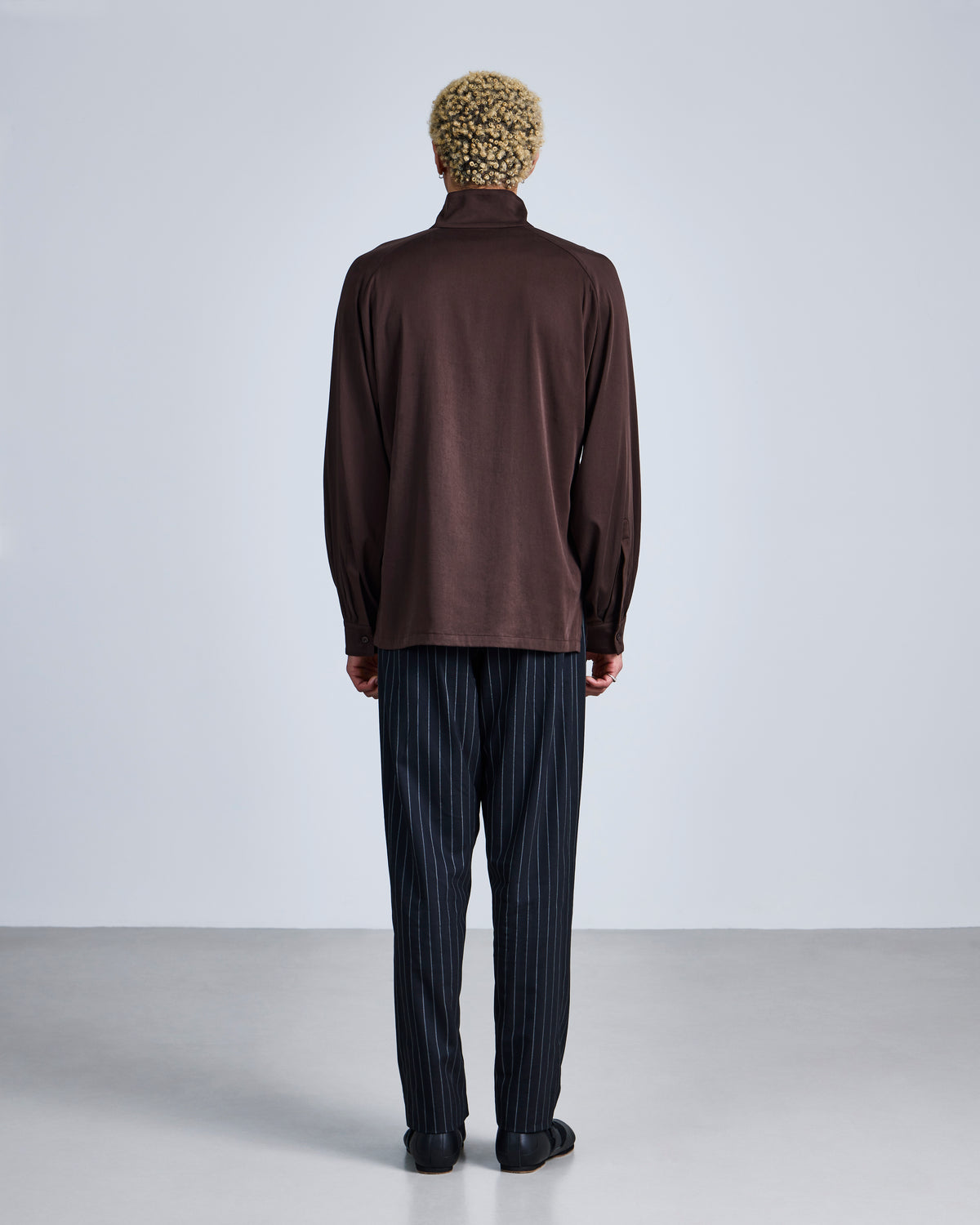 Asymmetric Henley Drape Shirt-5