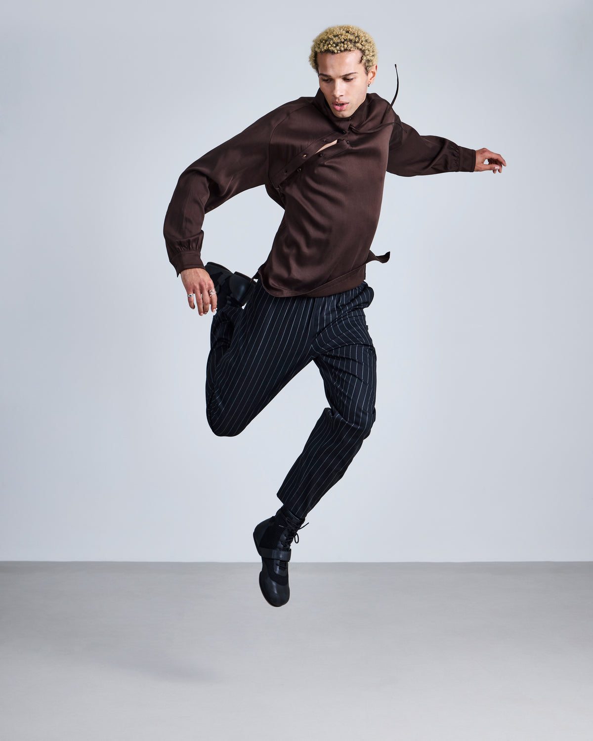 Asymmetric Henley Drape Shirt