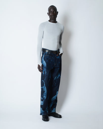 METAMORPHOSIS KINETIC CUT ENGRAVED JEANS DENIM INDIGO / LIGHT BLUE