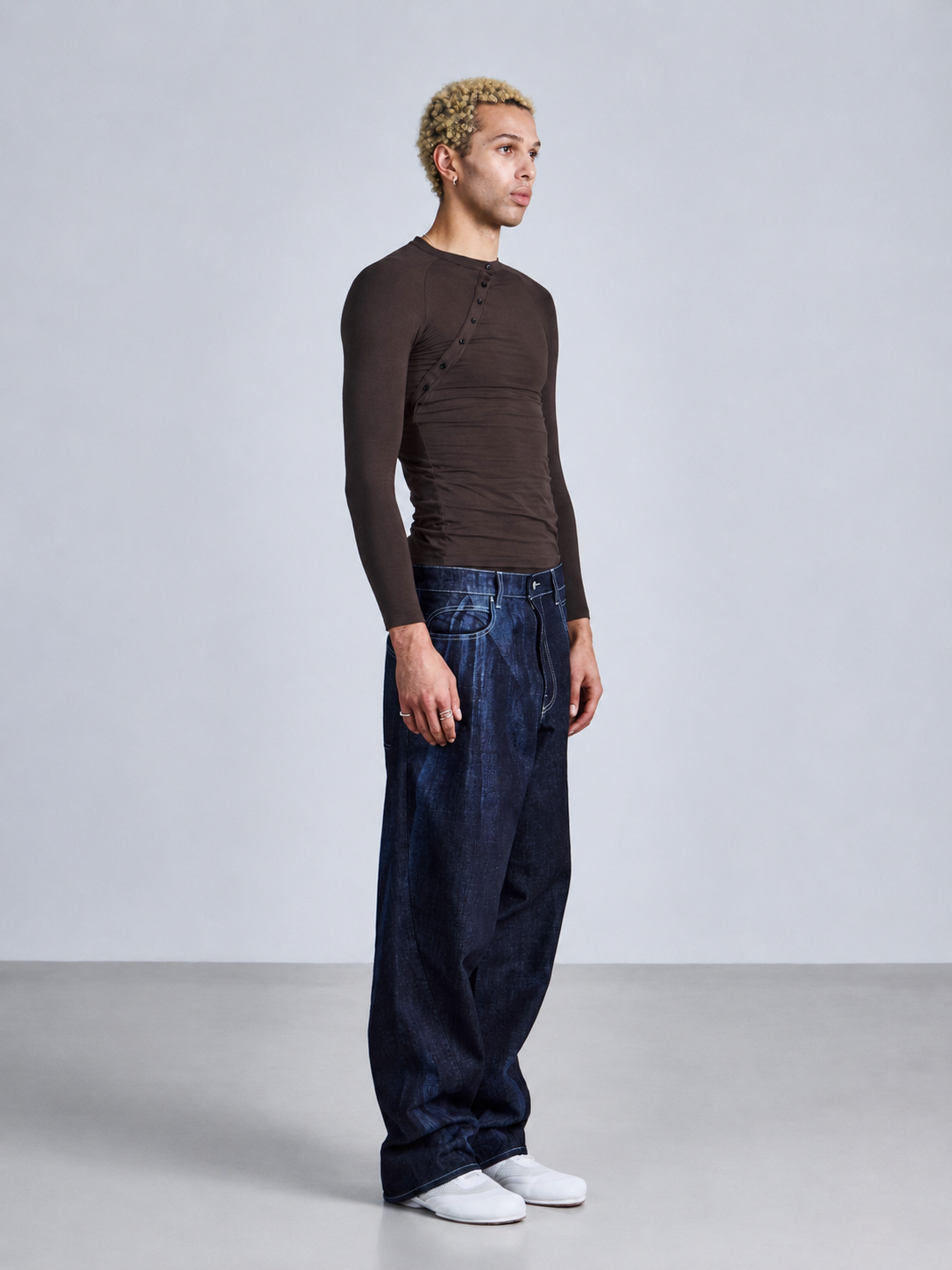 Asymmetric Henley Long Sleeve-3