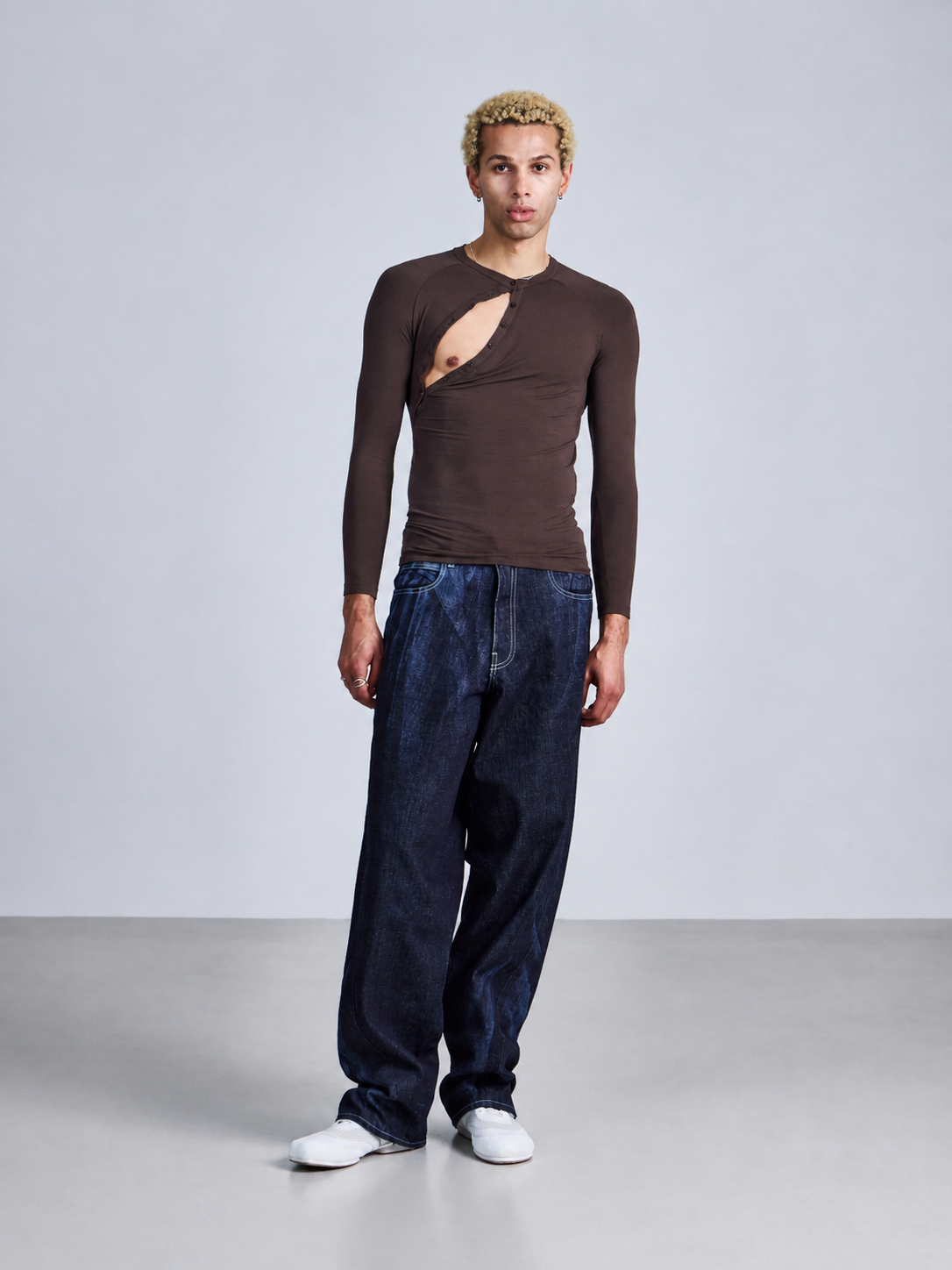 Asymmetric Henley Long Sleeve-4