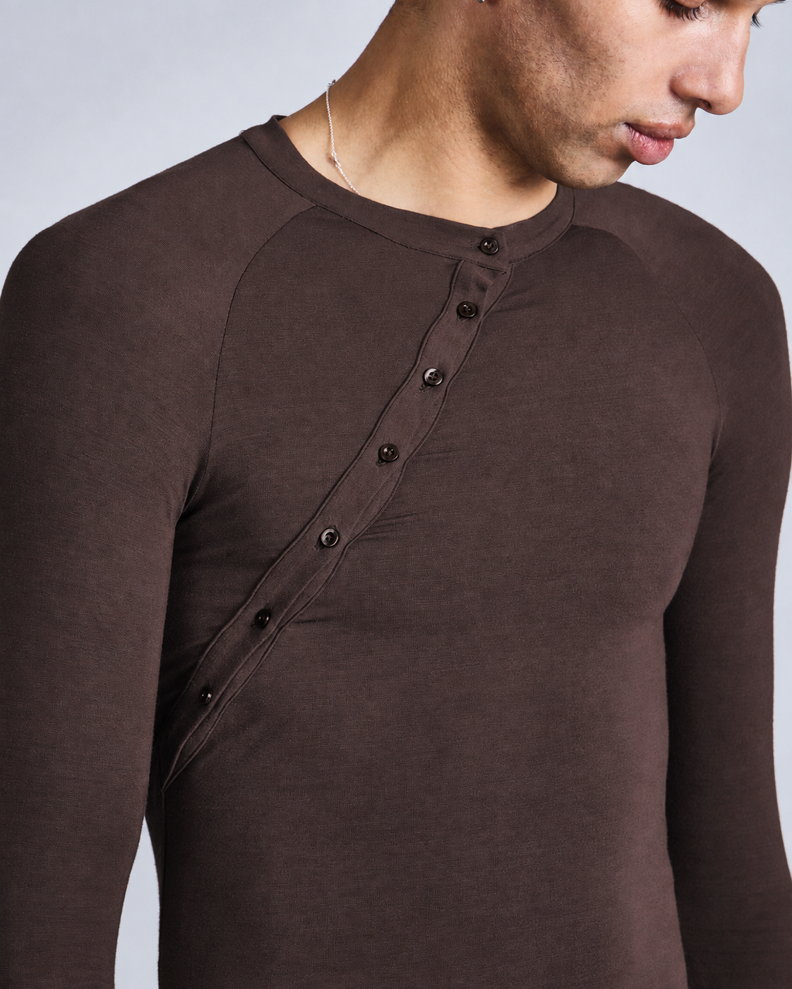 Asymmetric Henley Long Sleeve-5