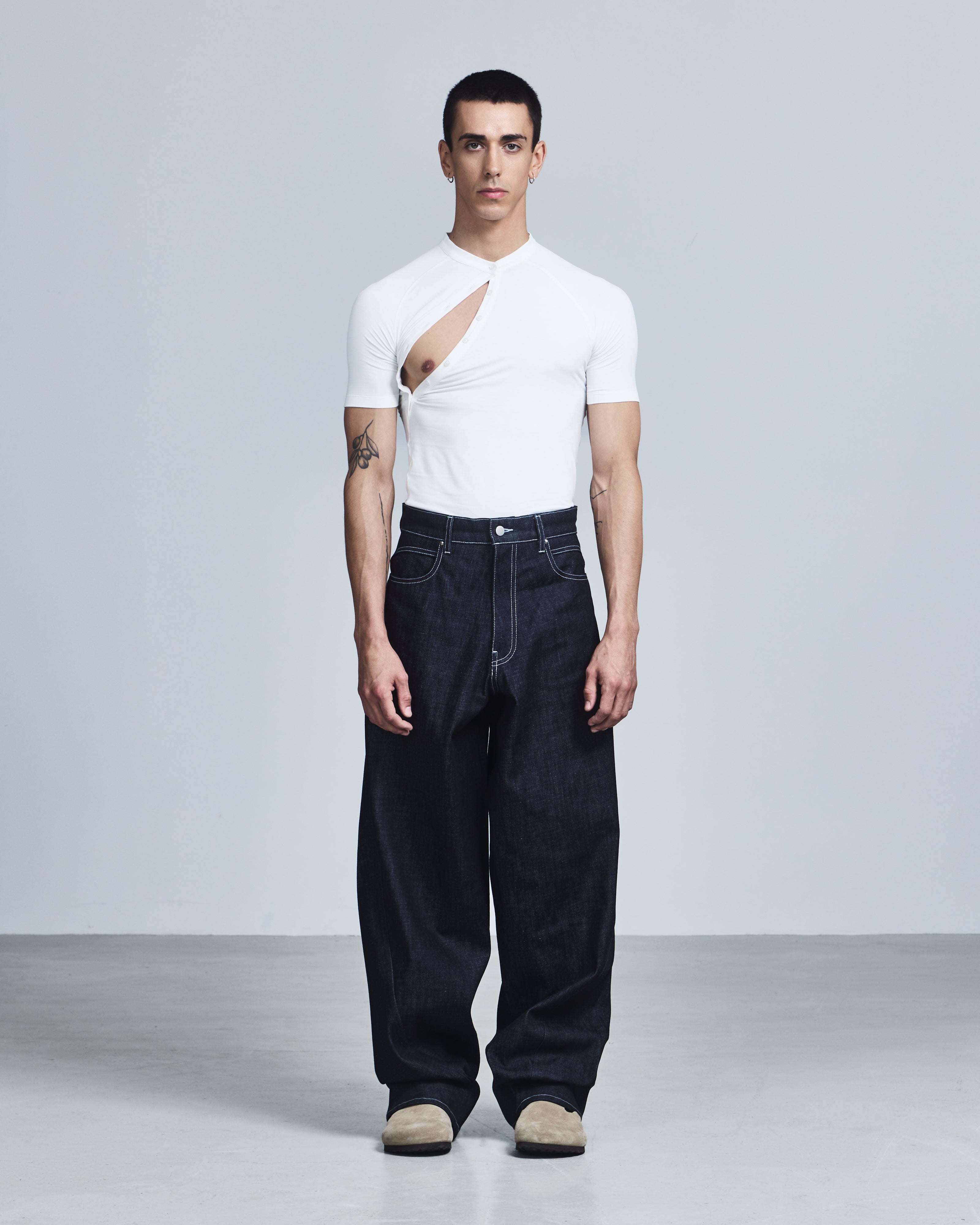Asymmetric Henley Shirt-1