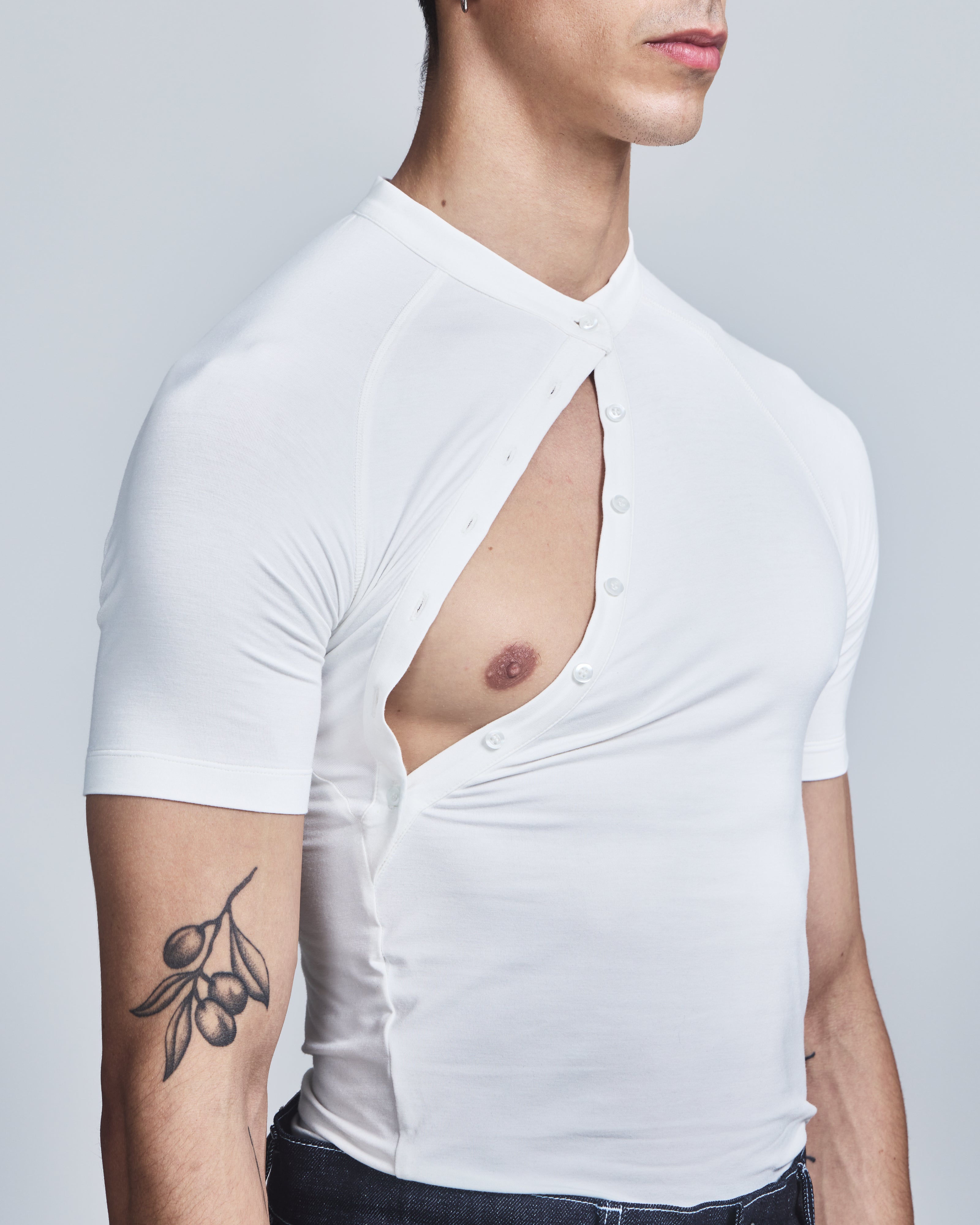 Asymmetric Henley Shirt-3