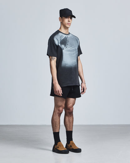 "Asymmetric Henley" Print T-Shirt