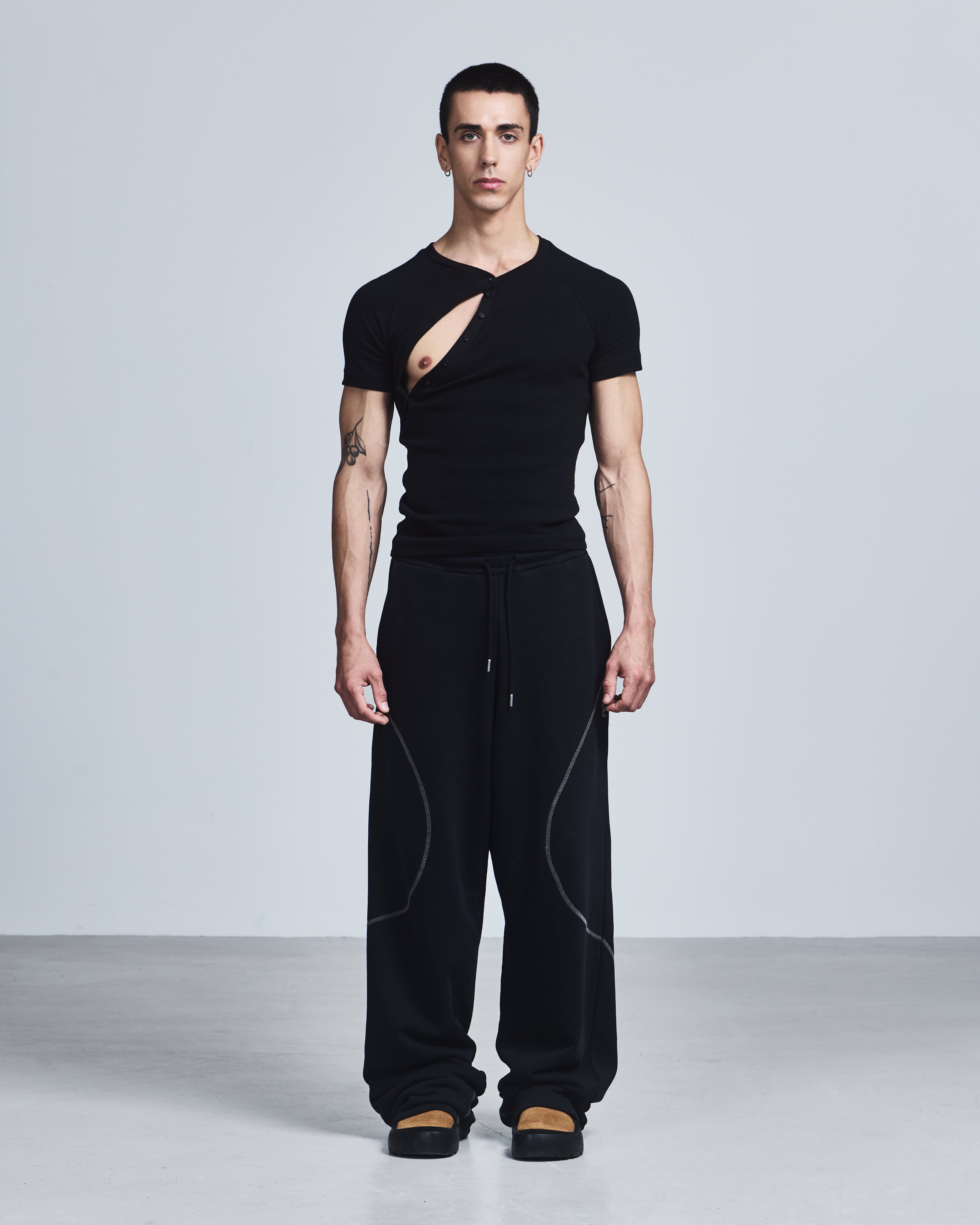 Asymmetric Henley Shirt-1
