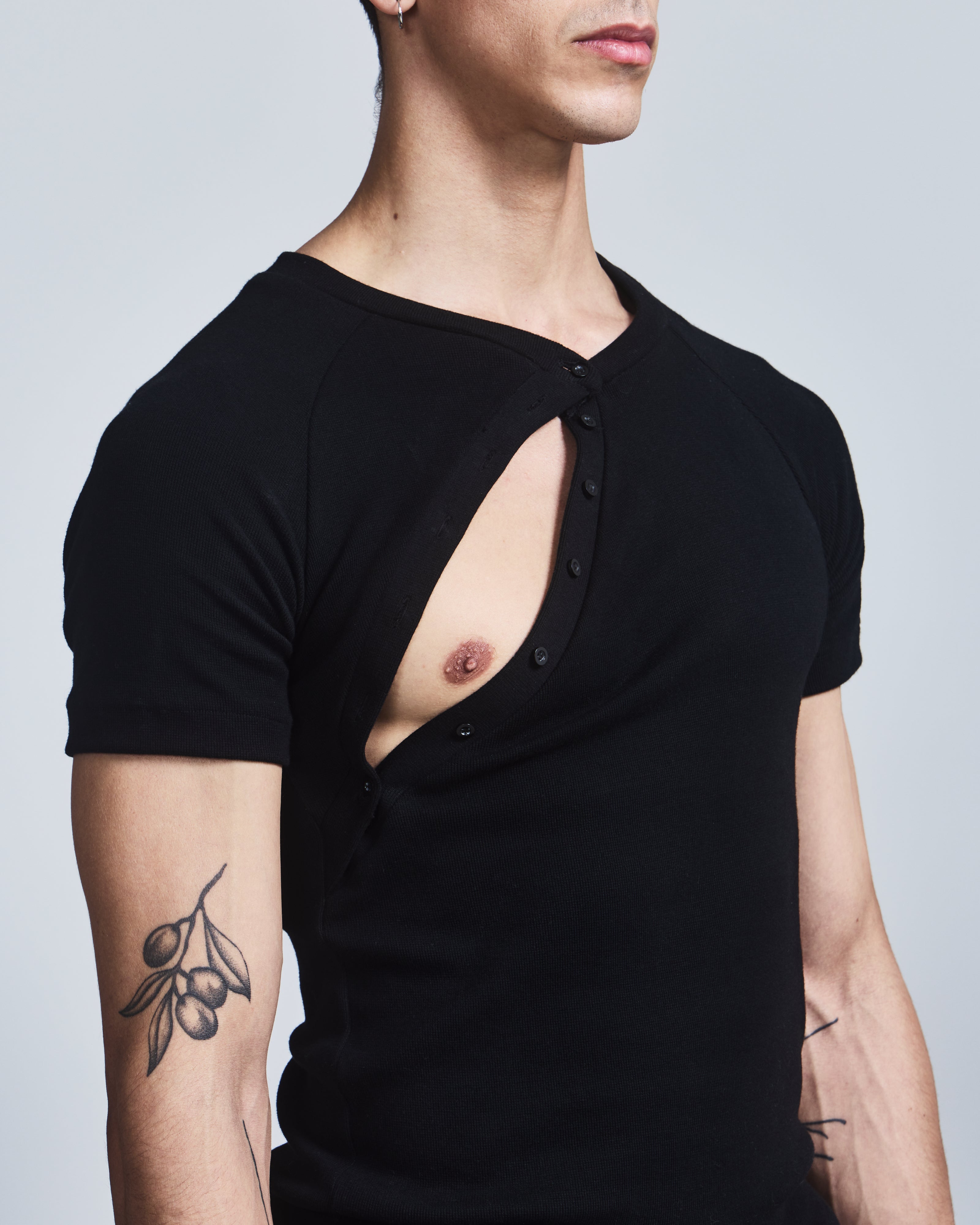 Asymmetric Henley Shirt-2