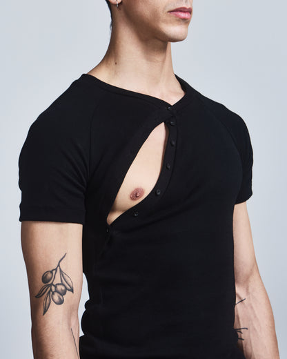 Asymmetric Henley Shirt