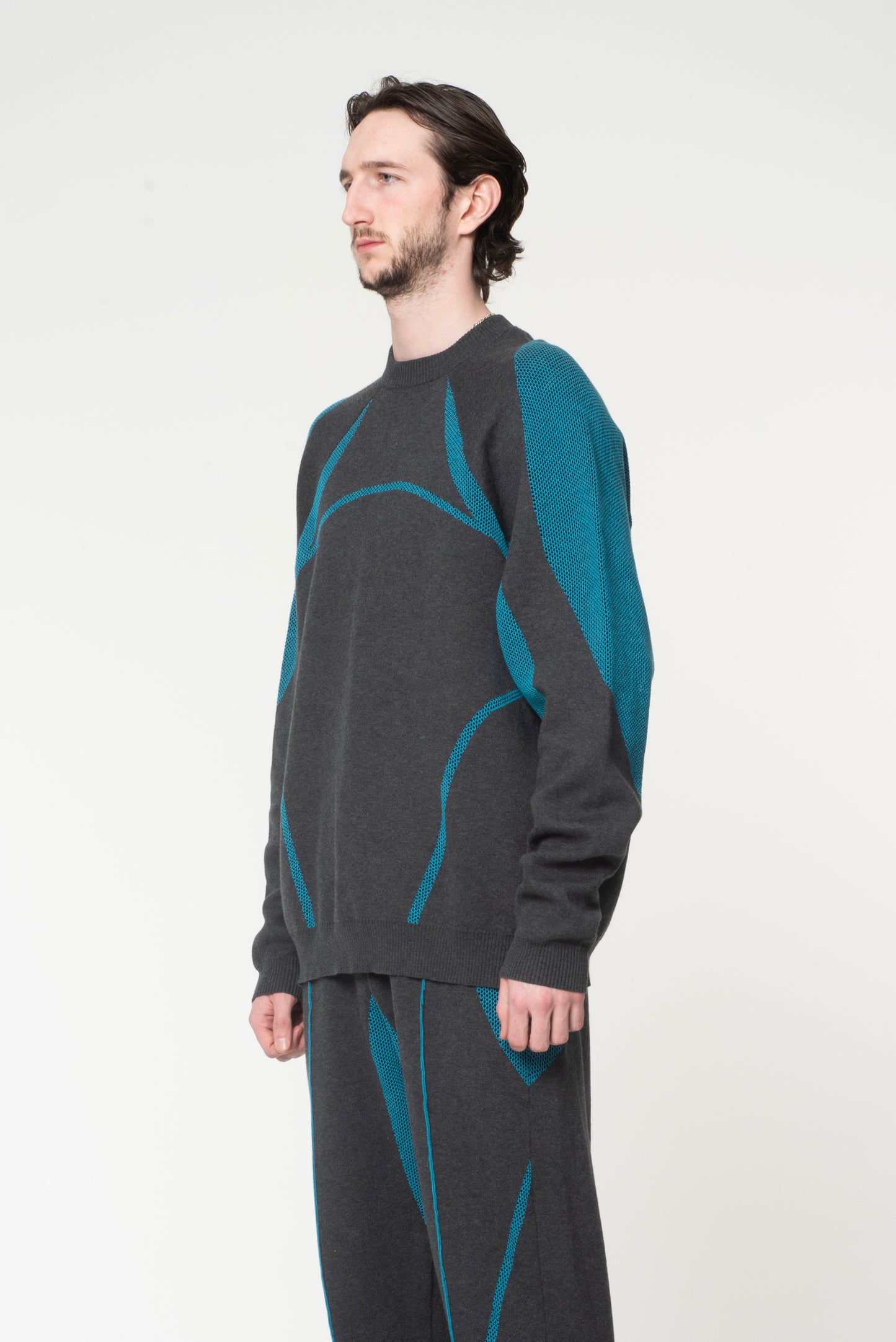 CYPHER MESH PANEL KNIT - ANTHRACITE