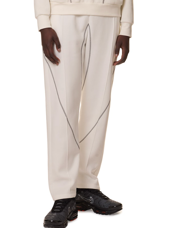 SN58 - WHITE FLEECEBACK JOGGERS