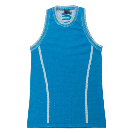 KNITTED MESH VEST - TURQUOISE