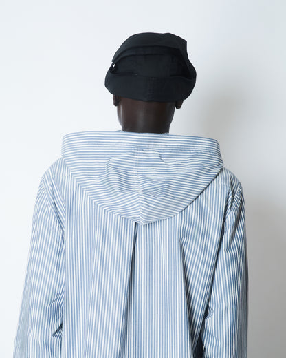 SN264 HOODED OXFORD SHIRT COTTON POPLIN NEW STRIPE 2