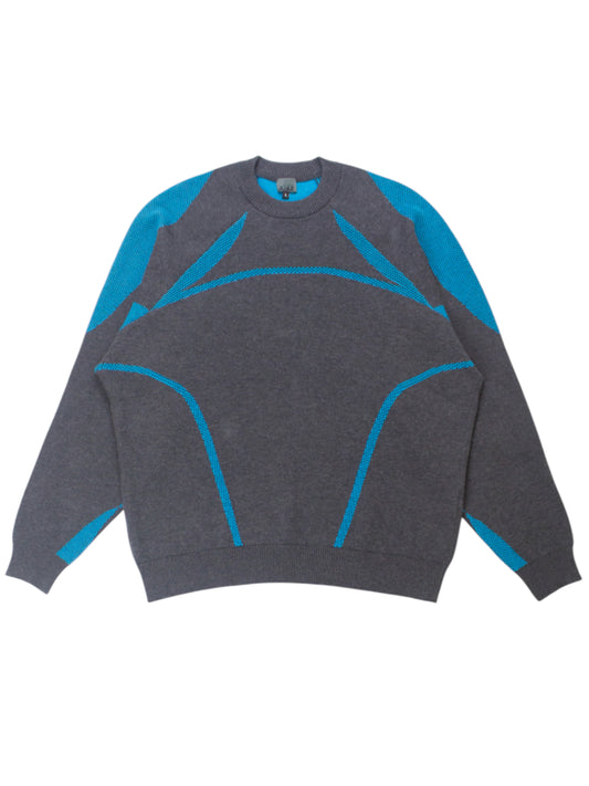 SS24 CYPHER MESH PANEL KNIT - ANTHRACITE