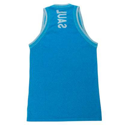 KNITTED MESH VEST - TURQUOISE