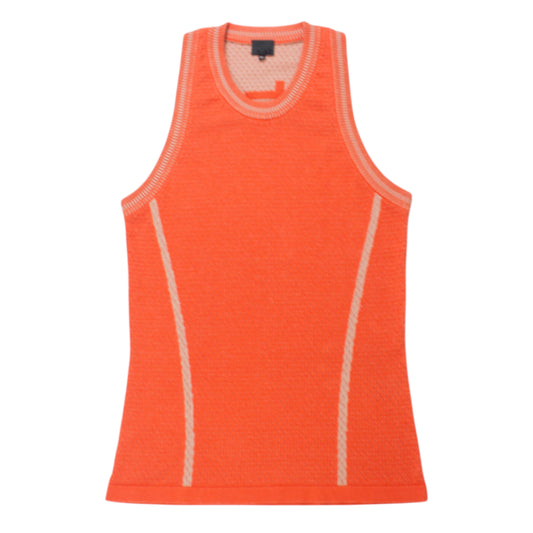 KNITTED MESH VEST - ORANGE